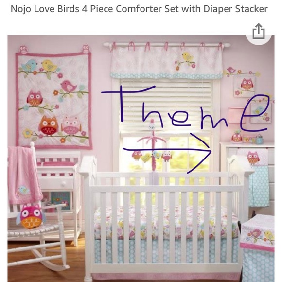 Nojo Love Birds collection Owl  Diaper Stacker 23" x 13" x  8" - Picture 7 of 10